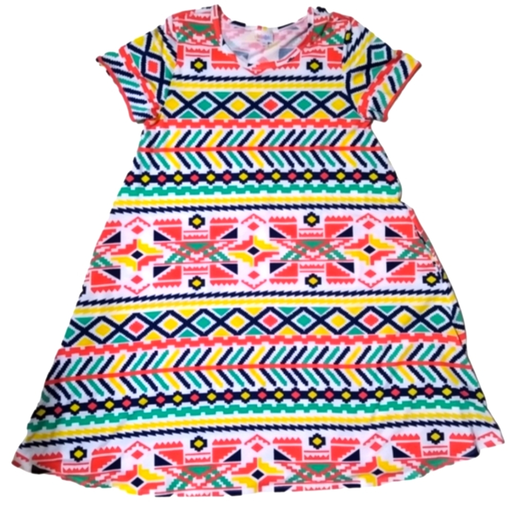 Dress Short Sleeve Mid Length T-Shirt Style Summer Casual NWOT Aztec Print Sz M